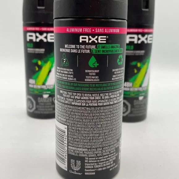 6X AXE kilo deodorant body spray 4oz each long lasting mandarin & sandal…